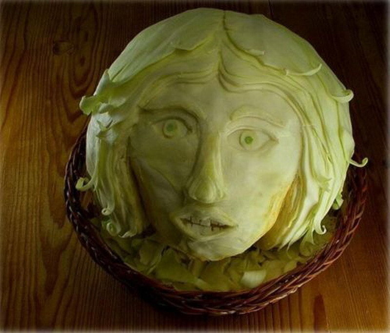 Carved Cabbage Face