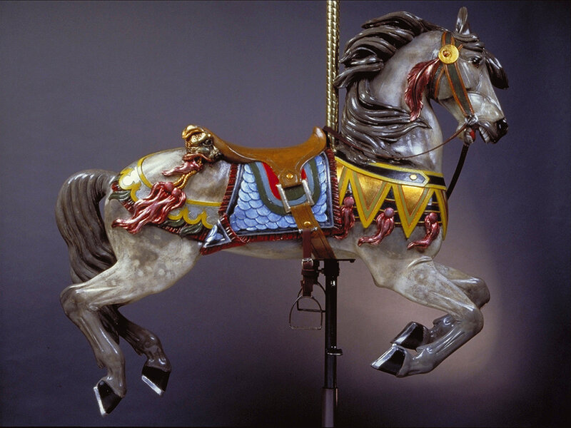 carved carousel horse