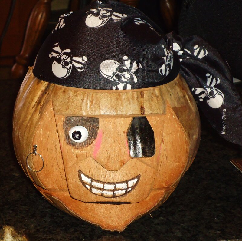 Carved Coconut Pirate