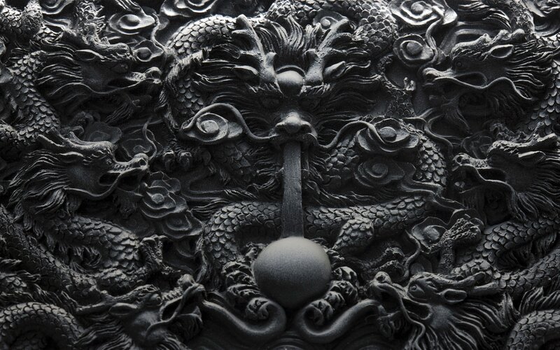 carved dragon door knocker