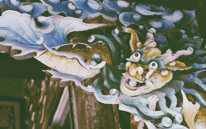 Carved Dragon Head — Blue