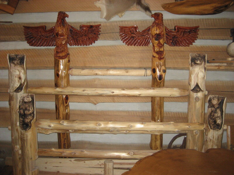 carved eagle bed frame