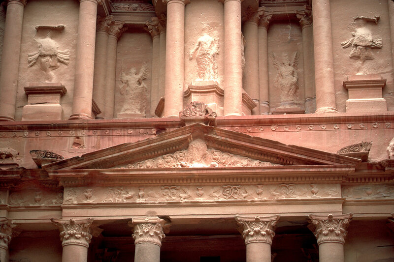 Carved facade of Al Khazneh