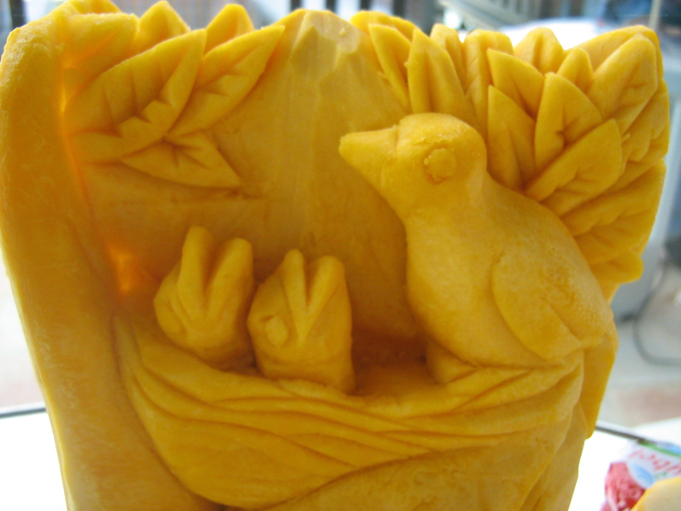 carved fruit sculpture