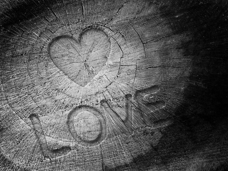 Carved Heart on Wood