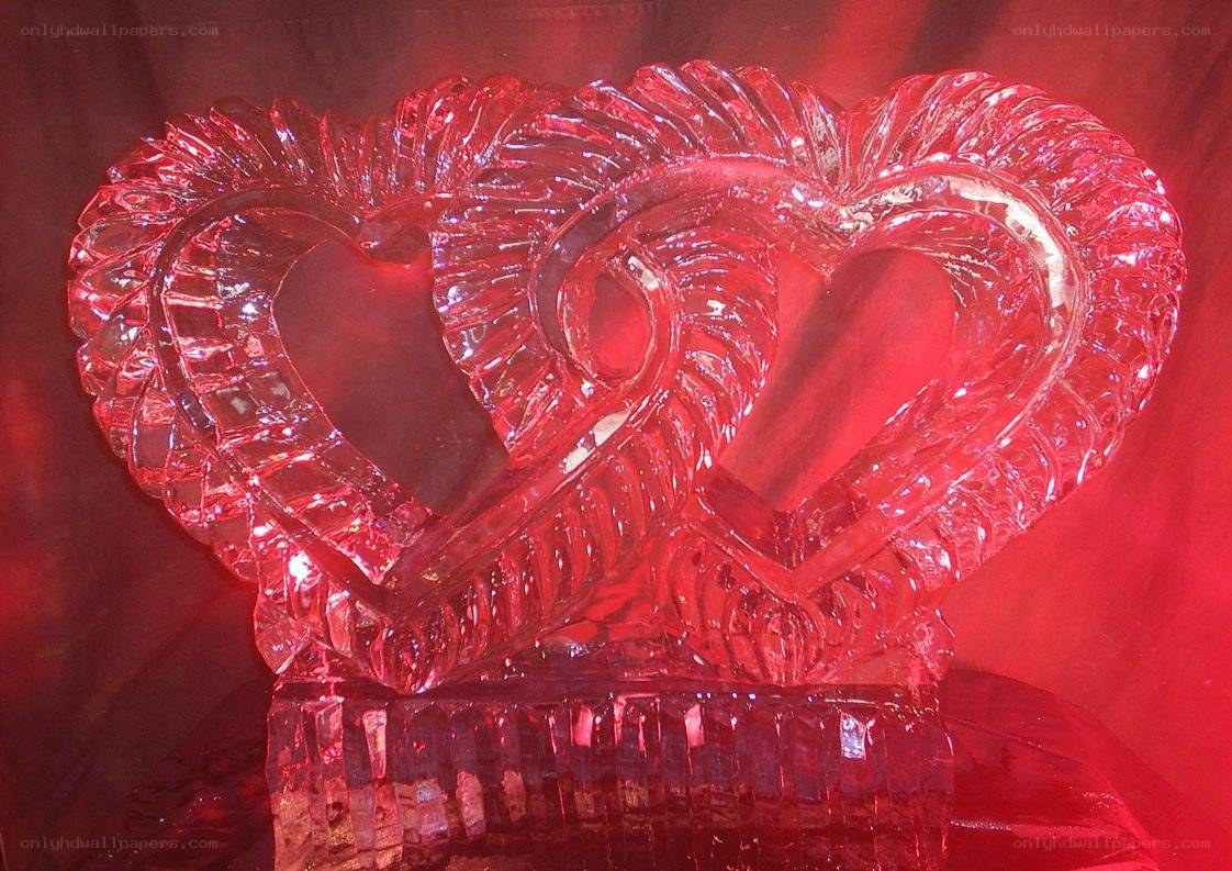 carved ice heart sculpture