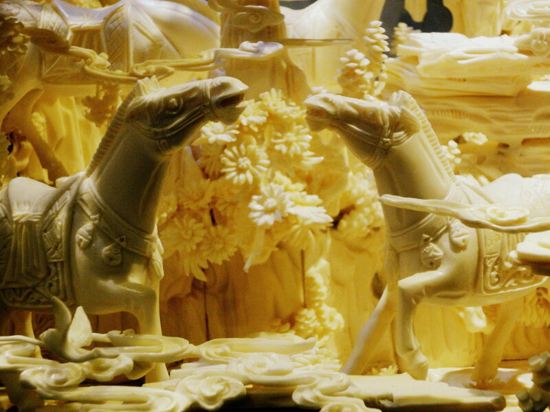 Carved Ivory Horses