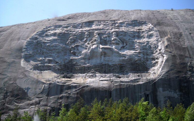 Carved Monument on Mountain