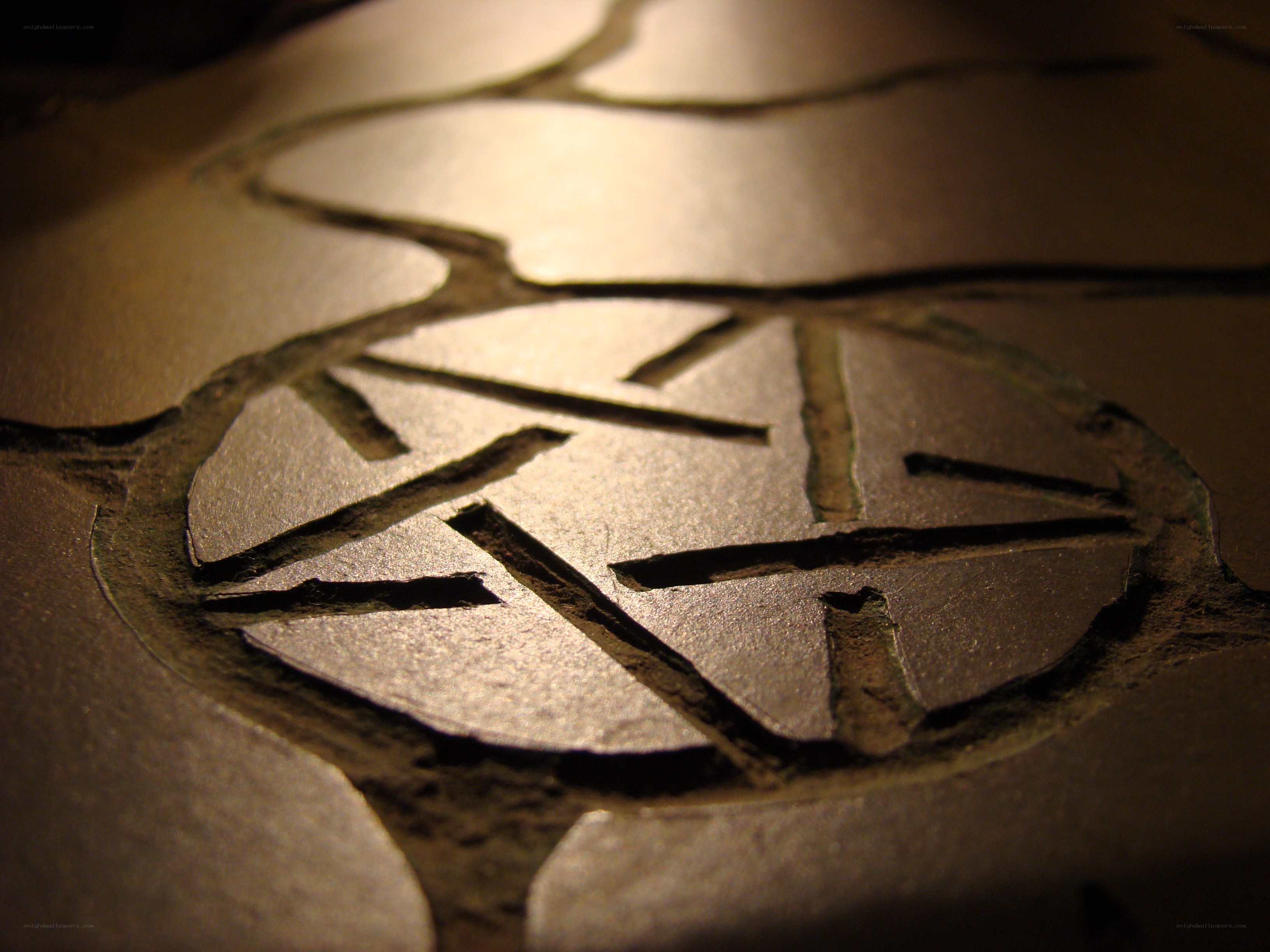 carved pentagram symbol