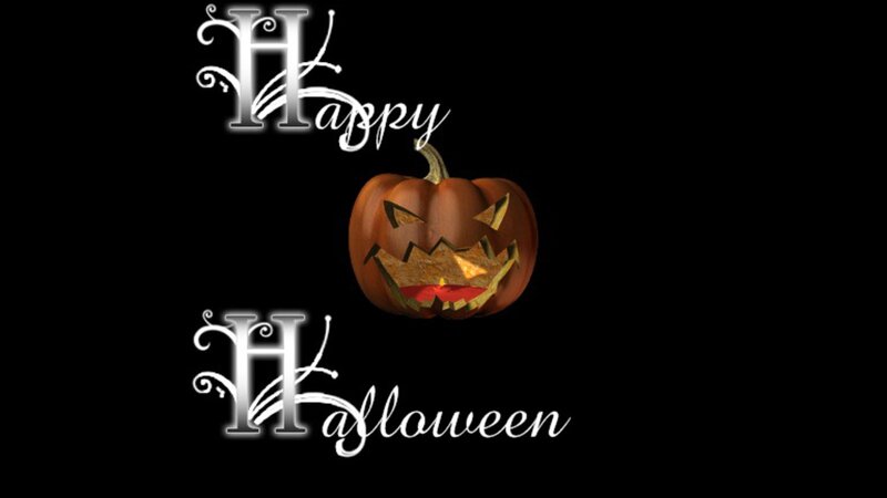 Carved Pumpkin — Black, Spooky
