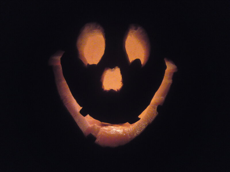 carved pumpkin face