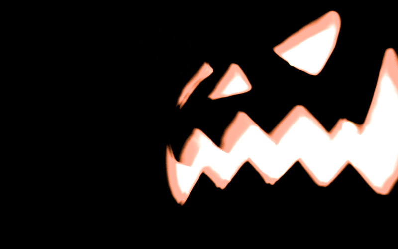 Carved Pumpkin Face — Black, Spooky, Night, Digital Art, Eyes, Mouth, White