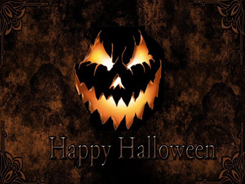 Carved Pumpkin Face — Brown