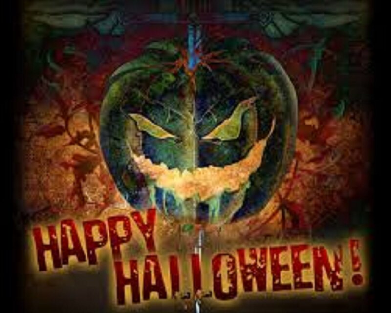 Carved Pumpkin Face — Green