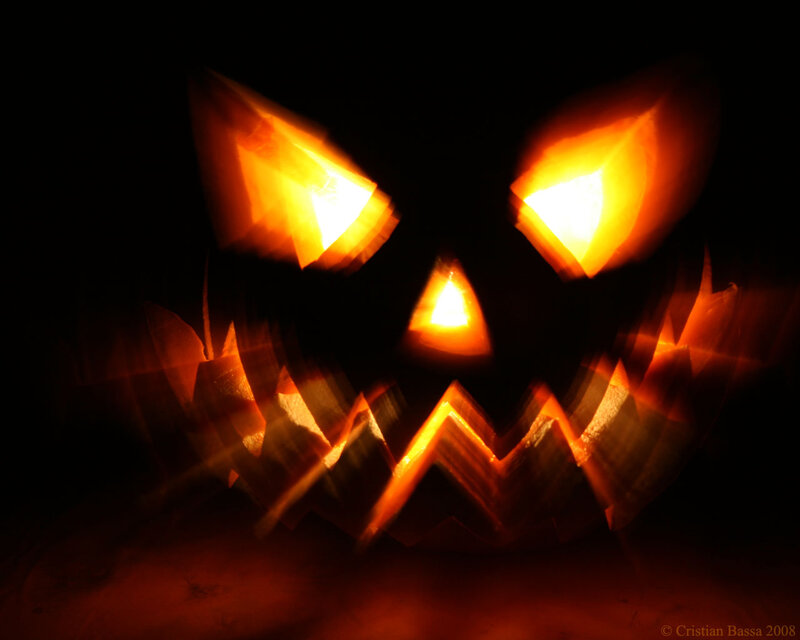 Carved Pumpkin Face — Orange, Dark