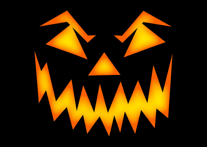 Carved Pumpkin Face — Orange, Spooky, Night, Vector Art