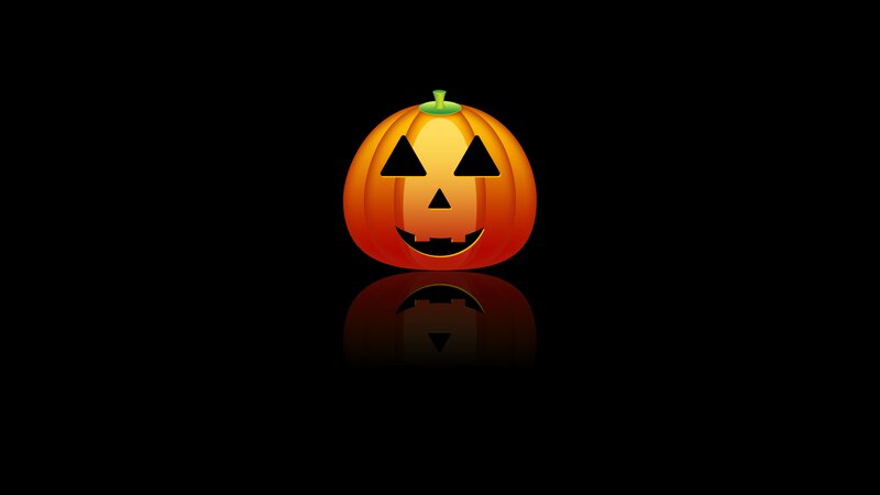 Carved Pumpkin Jack-o-lantern — Black, Festive