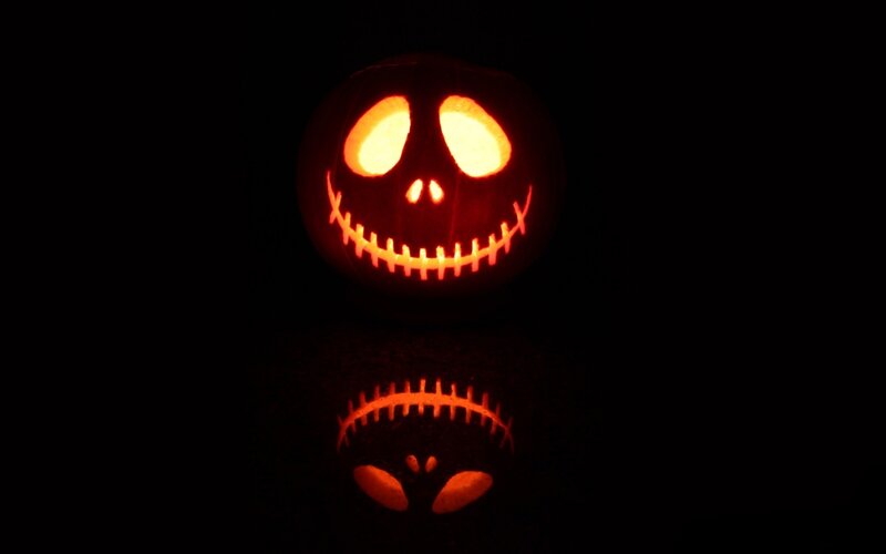 Carved Pumpkin Jack-o-lantern — Black, Spooky, Night