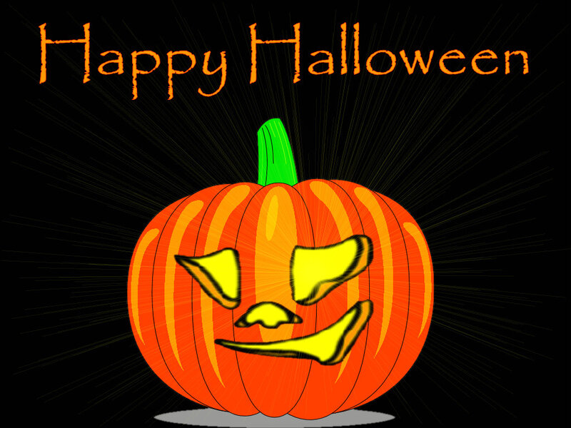 Carved Pumpkin Jack-o-lantern — Orange, Festive