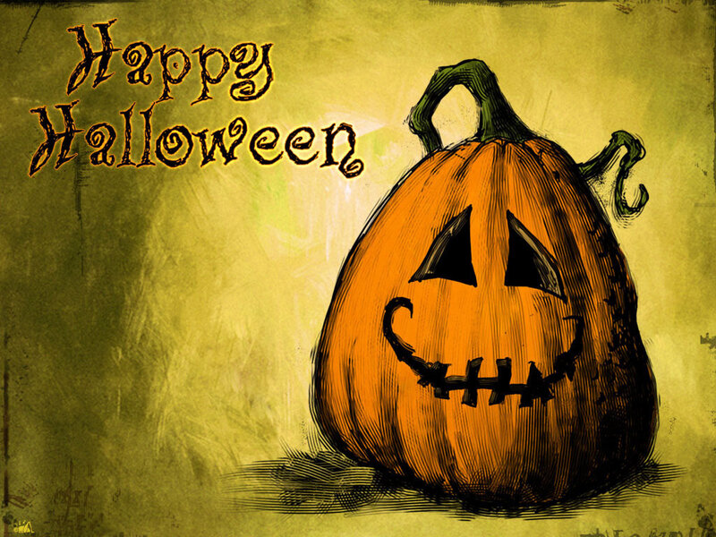 Carved Pumpkin Jack-o-lantern — Orange, Spooky, Night, Illustration