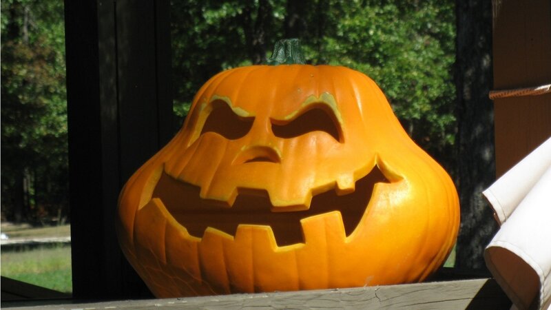Carved Pumpkin Jack-o-lantern — Orange