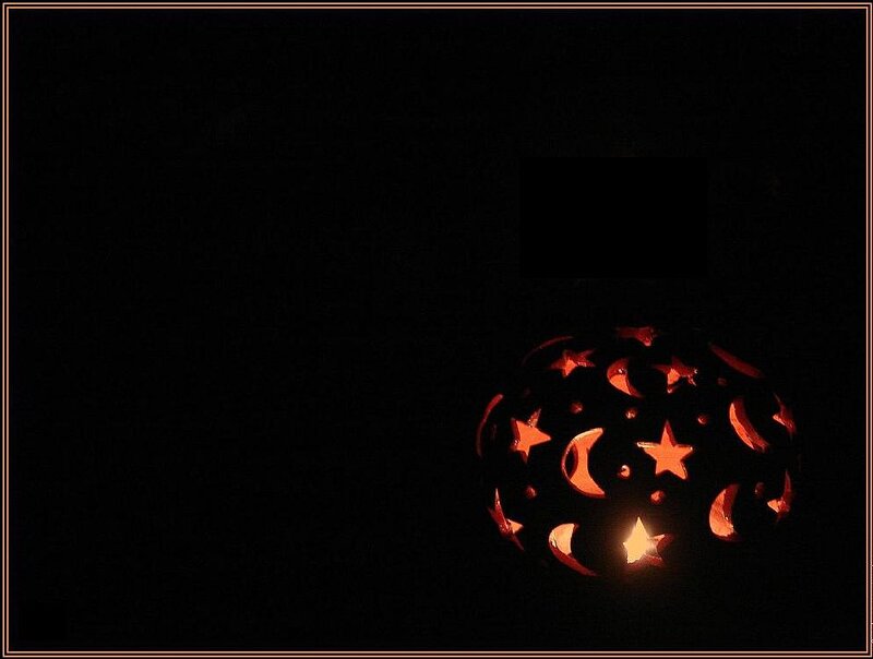 Carved Pumpkin Lantern — Black