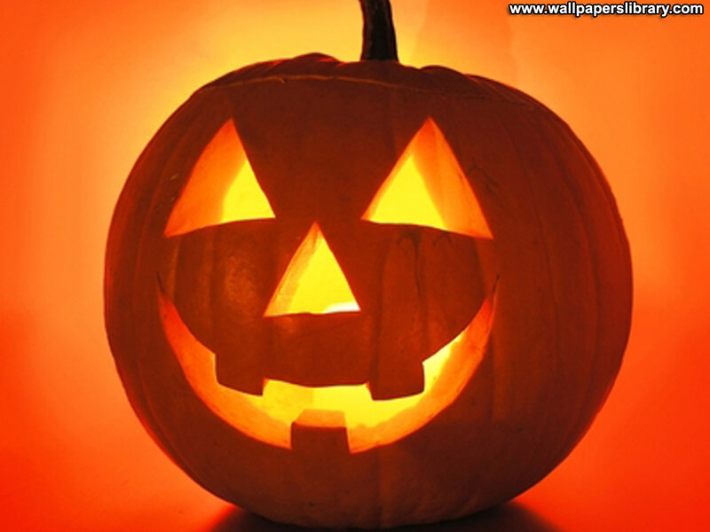 Carved Pumpkin Lantern — Orange, Festive