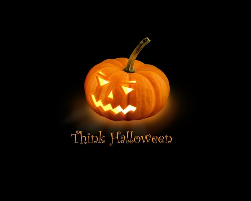 Carved Pumpkin Lantern — Orange, Spooky