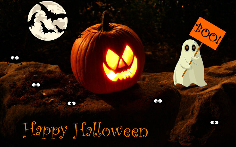 Carved Pumpkin on Rocks