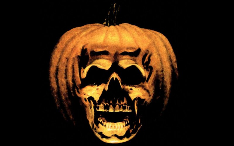 Carved Pumpkin Skull — Black