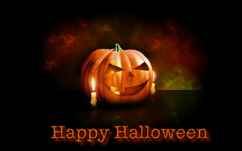 Carved Pumpkin with Candles — Orange, Spooky, Night