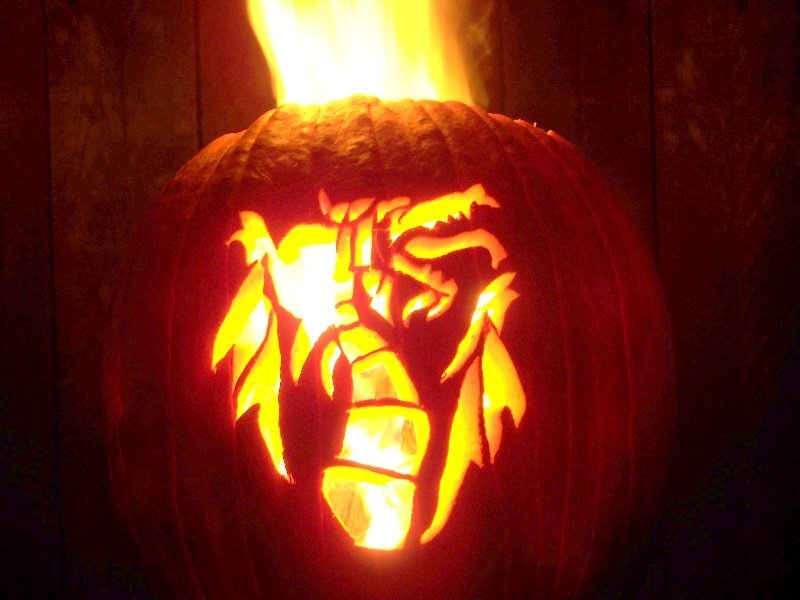 Carved Pumpkin with Dragon