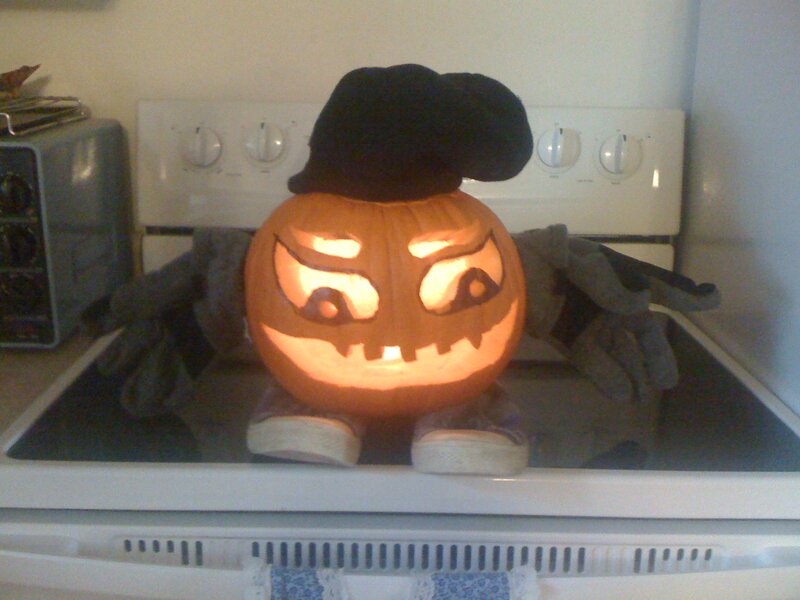 Carved Pumpkin with Hat
