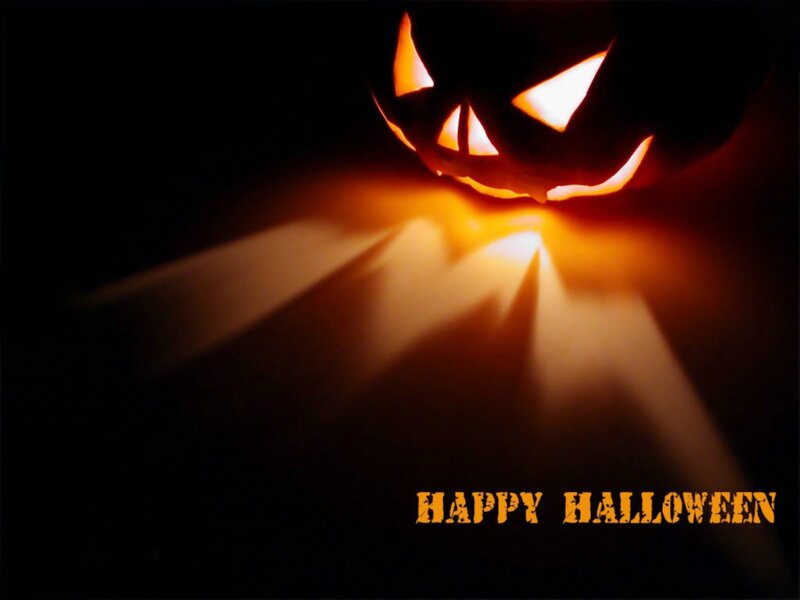 Carved Pumpkin with Light — Black