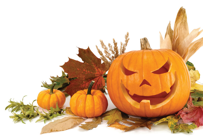 Carved Pumpkin with Pumpkins