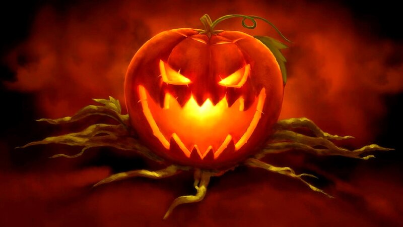 Carved Pumpkin with Roots