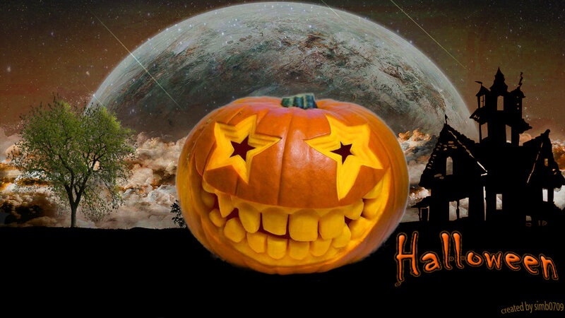 Carved Pumpkin with Stars
