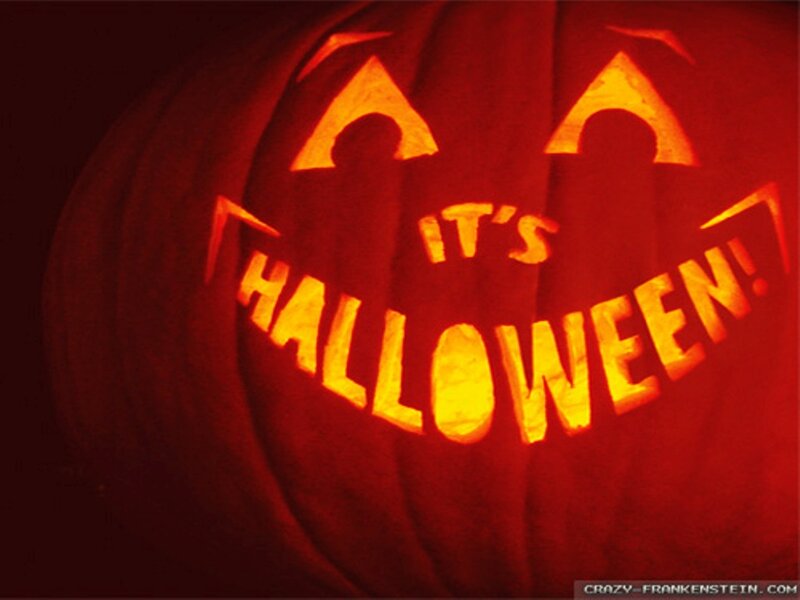 Carved Pumpkin with Text — Red