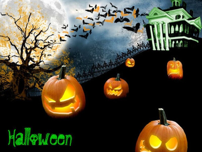Carved Pumpkins at Night — Black