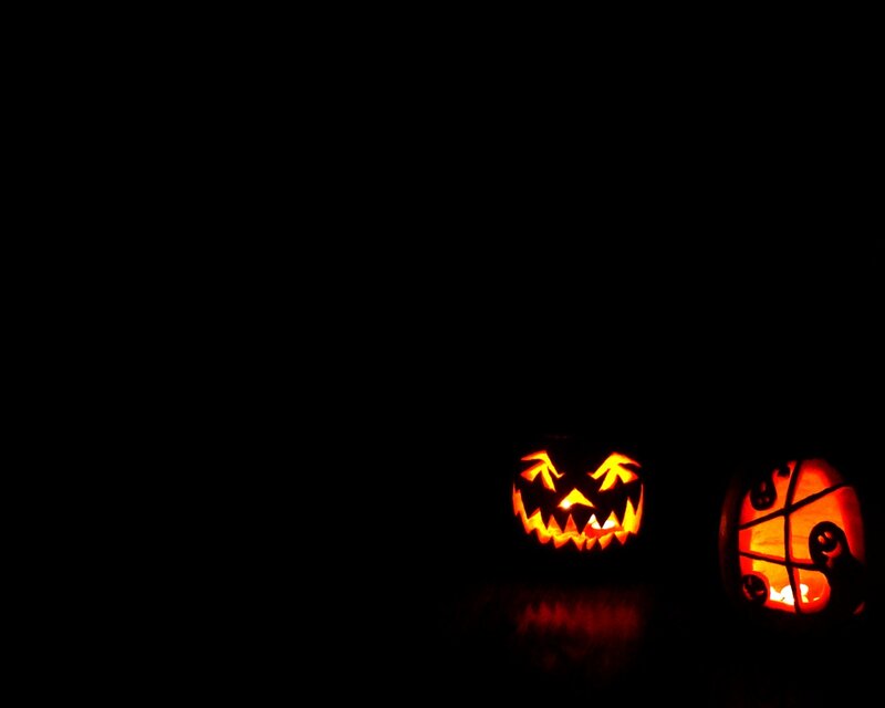 Carved Pumpkins — Black, Dark, Night