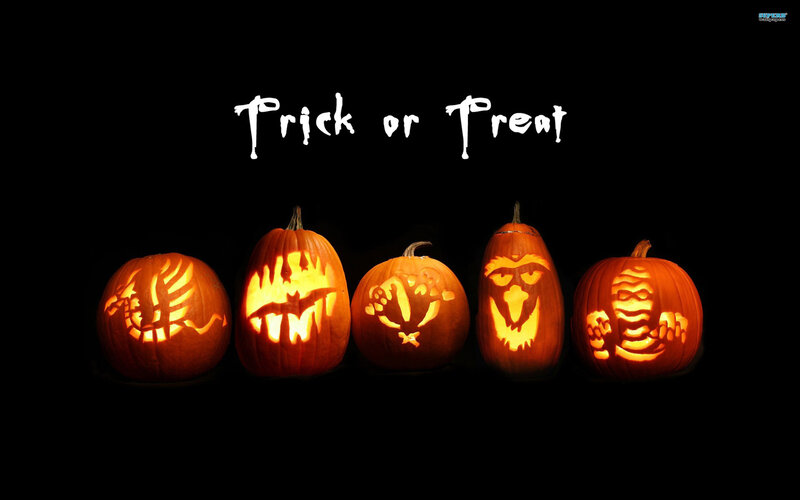 Carved Pumpkins — Black, Spooky, Night