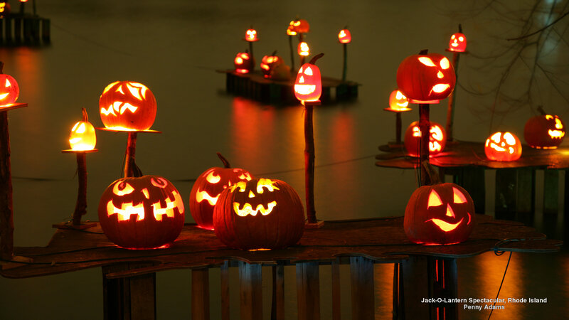 Carved Pumpkins on Water