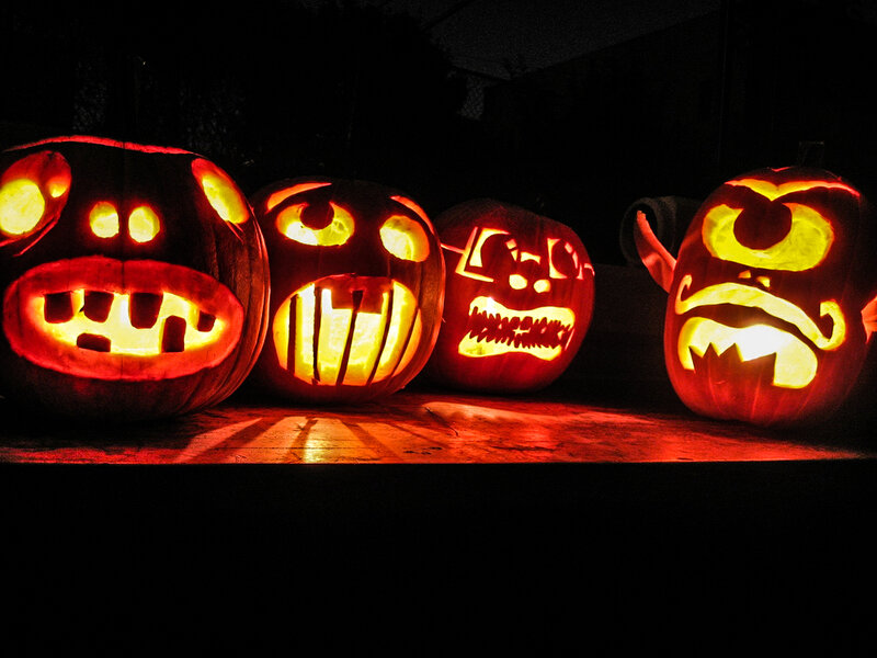 Carved Pumpkins — Orange, Dark