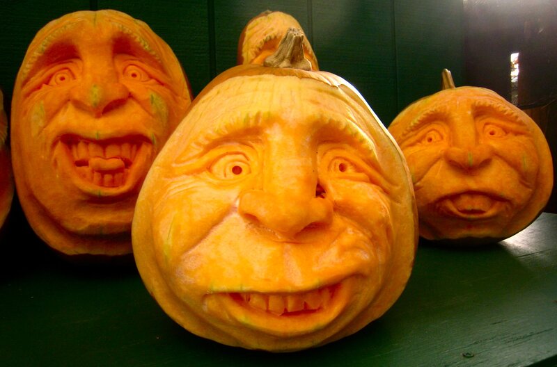 Carved Pumpkins — Orange, Festive, Photograph