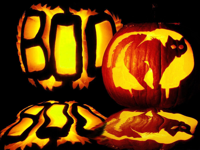 carved pumpkins with designs