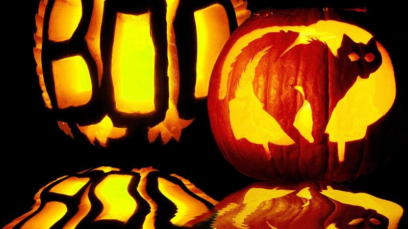 carved pumpkins with designs