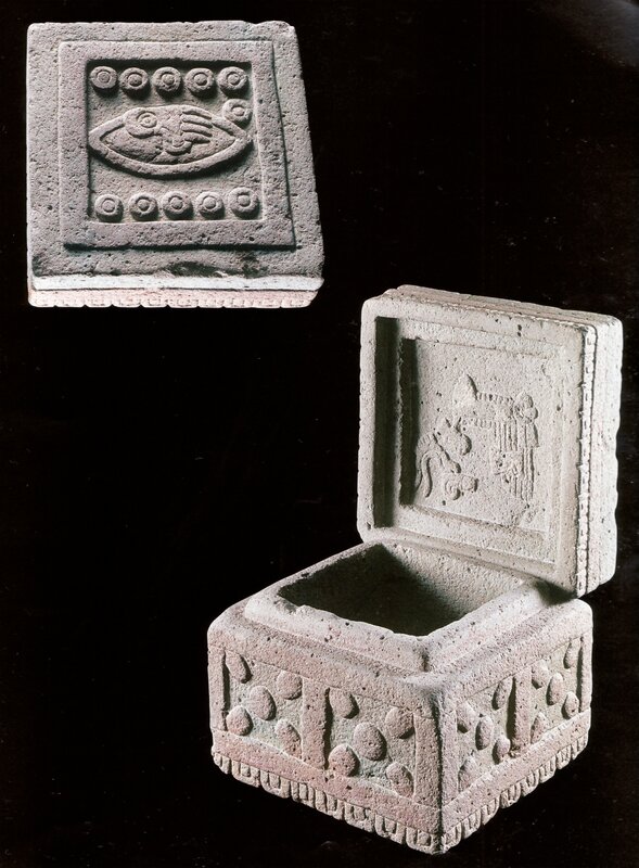 Carved stone box with lid