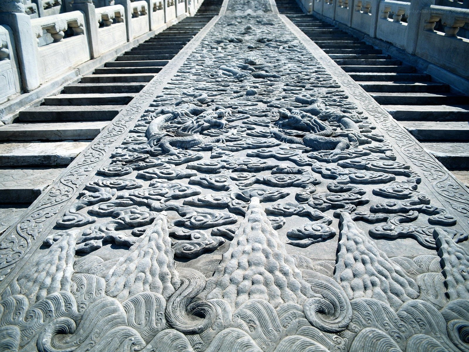 carved stone dragon pathway