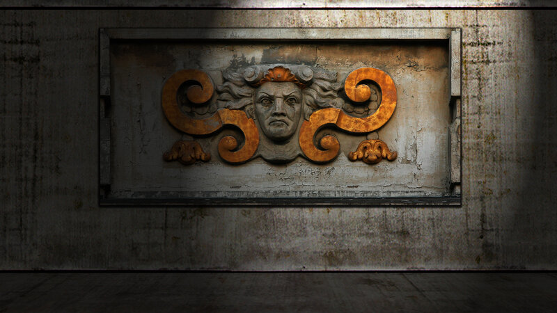 Carved Stone Face Relief
