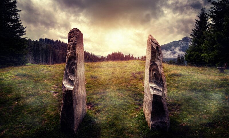 Carved Stone Monoliths